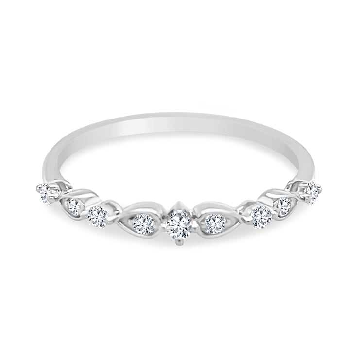 18K White Gold Diamond Ring  .17ctw