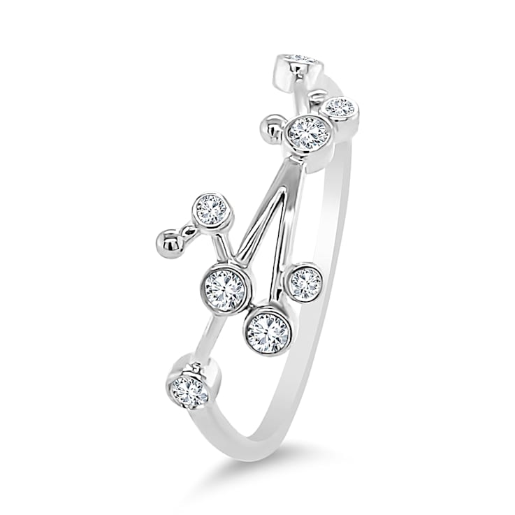 18K Gold Diamond Taurus Zodiac Ring .12ctw