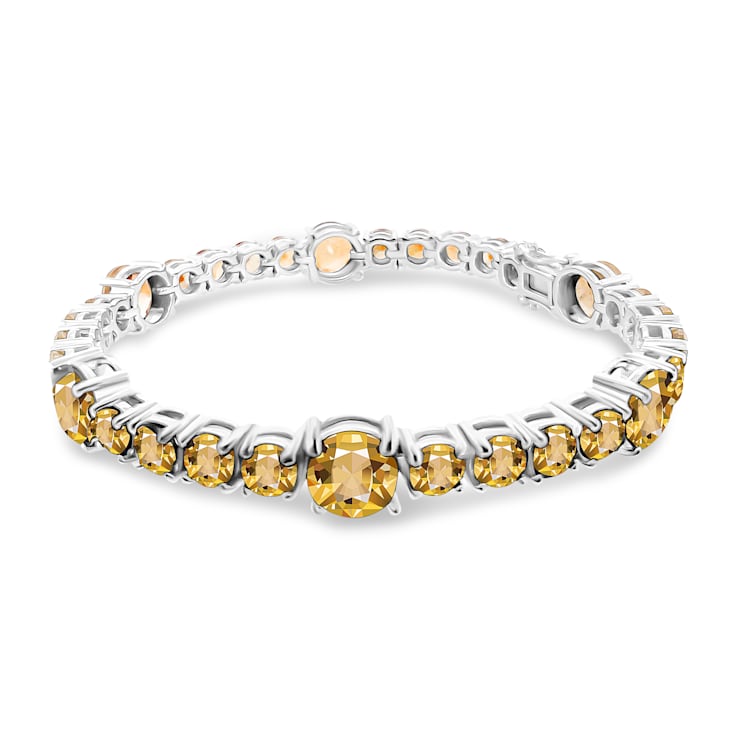 5.00mm and 8.00mm Citrine sterling silver Bracelet