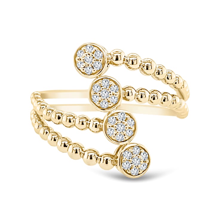 18K Yellow Gold Diamond Multi-Row Ring .15ctw