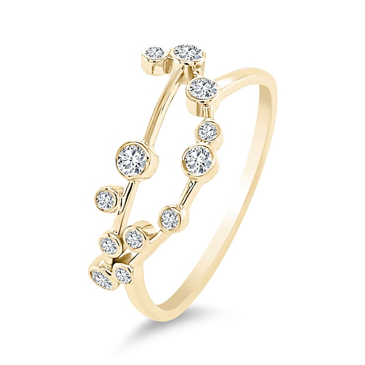 18K Gold Diamond Capricorn Zodiac Ring .14ctw