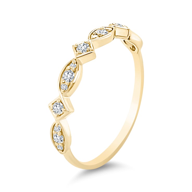18K Petite Yellow Gold Diamond Ring  .19ctw