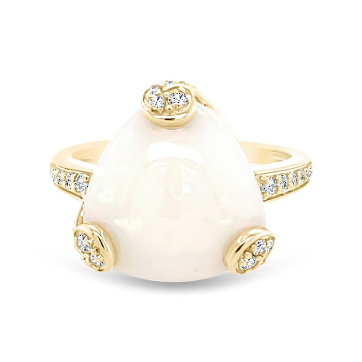 18K Yellow Gold Ethiopian Opal and Diamond Ring  4.79ctw