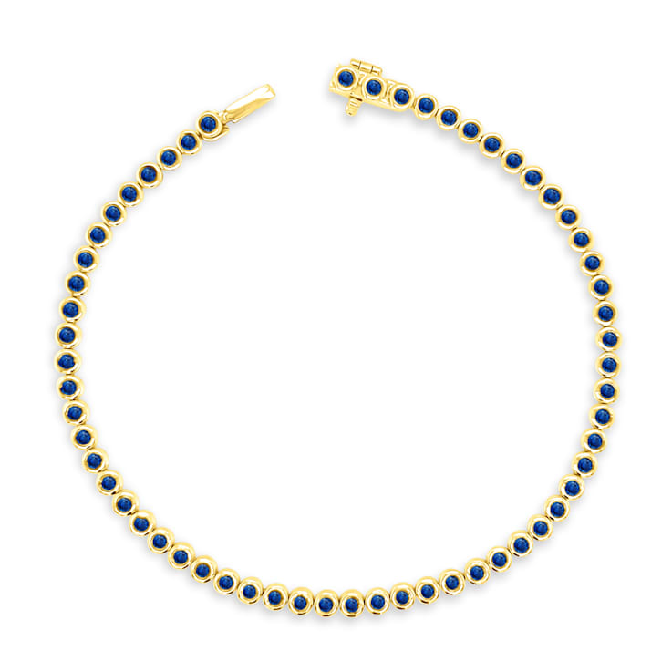 1.90 ctw Blue Sapphire Tennis Bracelet in 18K Yellow Gold