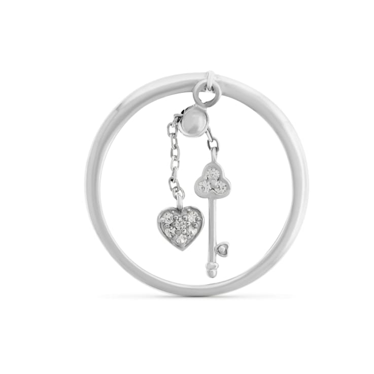 White Sapphire Round Ring, Sterling Silver