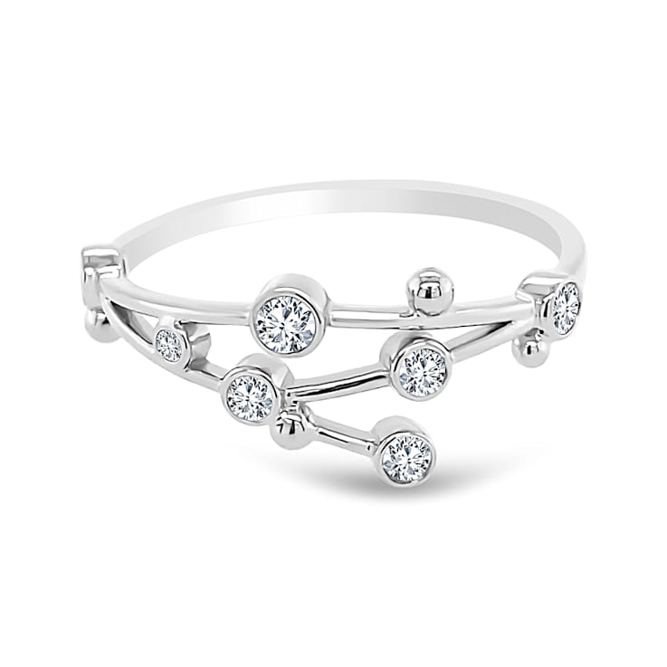 18K Gold Diamond Virgo Zodiac Constellation Ring .13ctw