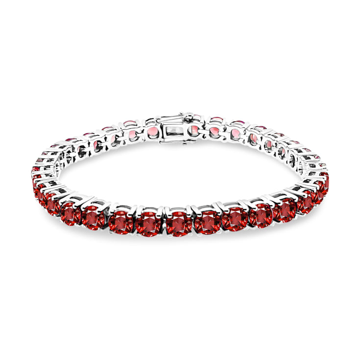 5.00mm Round Garnet Sterling Silver Bracelets