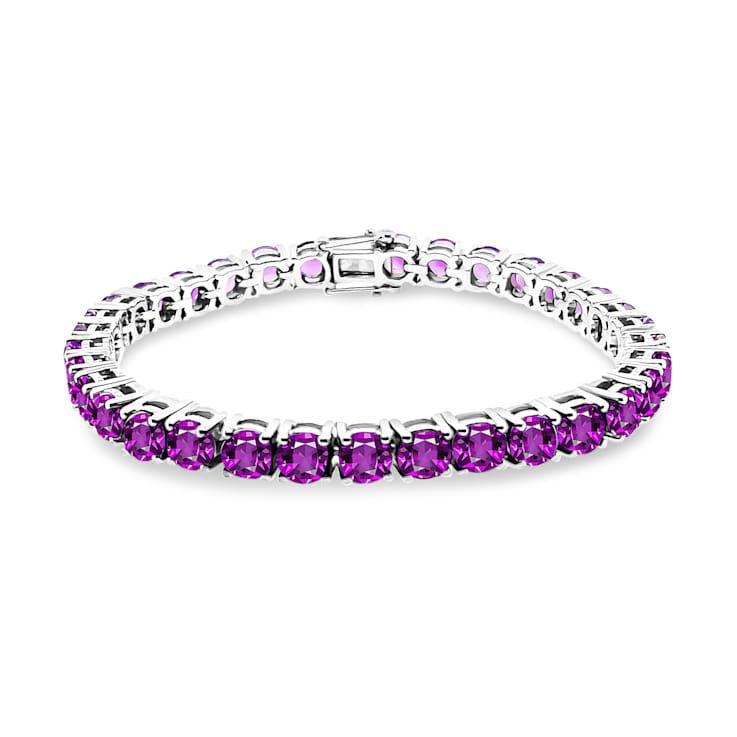 5.00mm Round Amethyst Sterling Silver Bracelets - 18Z85A