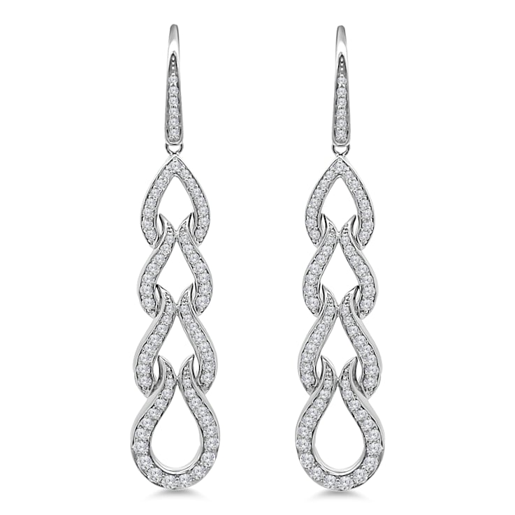 18K White Gold Drop Diamond Earrings 2.26ctw
