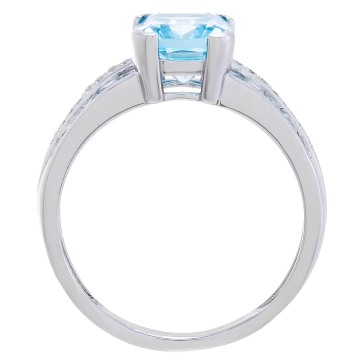 2.55 cttw Sky Blue Topaz Gemstone Engagement Ring, Sterling Silver
