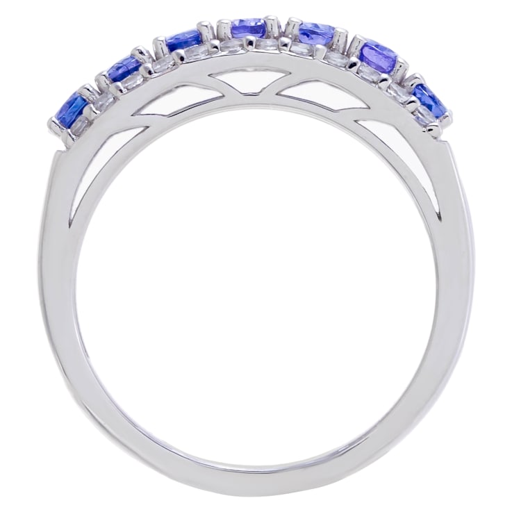 2.40 cttw Tanzanite Gemstone Band Ring, Sterling Silver