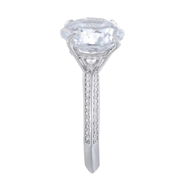 8.12 cttw Round-Cut Cubic Zirconia Solitaire Engagement Ring, Sterling Sliver