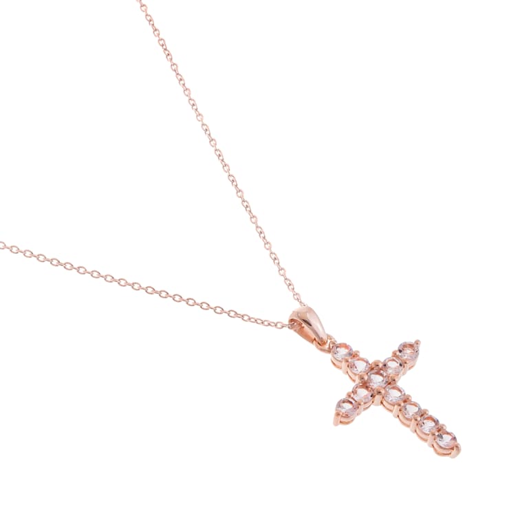 Morganite cross necklace sale
