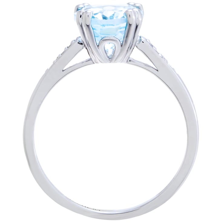 3.43 cttw Sky Blue Topaz Gemstone Engagement Ring, Sterling Silver