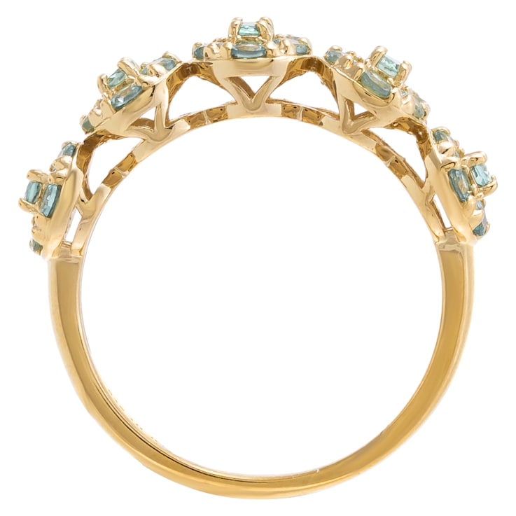 1.10 cttw Alexandrite Band Ring, 14k Gold plated on Sterling Silver