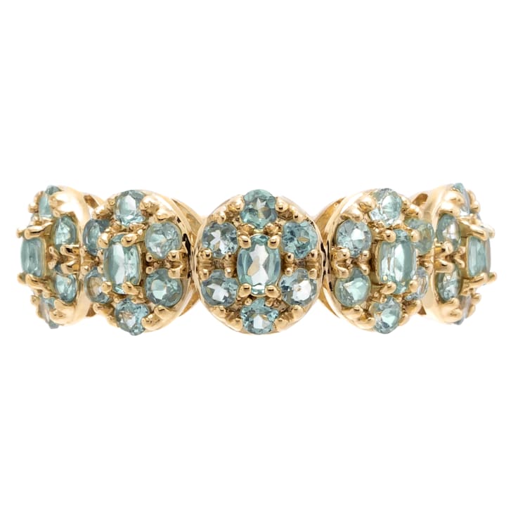 1.10 cttw Alexandrite Band Ring, 14k Gold plated on Sterling Silver