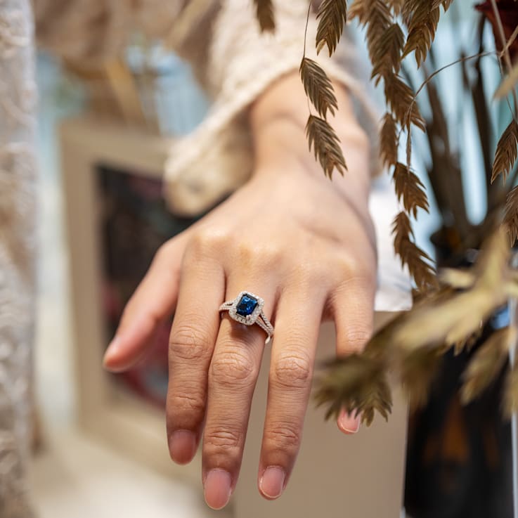 Cubic zirconia and sapphire engagement rings sale