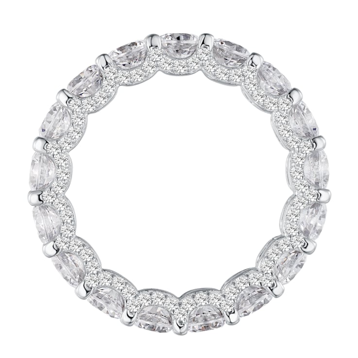 5.57 cttw Round-Cut Cubic Zirconia Eternity Wedding Band Ring, Sterling Silver