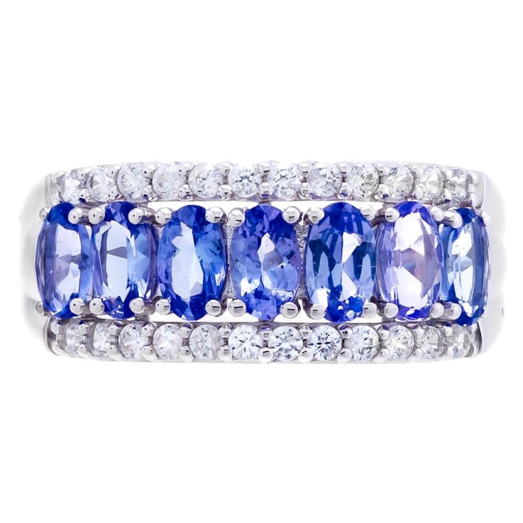 2.40 cttw Tanzanite Gemstone Band Ring, Sterling Silver
