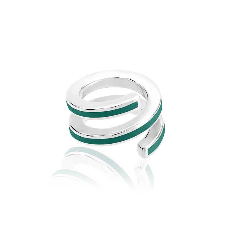 TANE Monarca Sterling Silver & Green Nanoceramic Ring