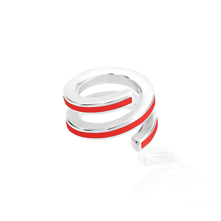 TANE Monarca Sterling Silver & Orange Nanoceramic Ring