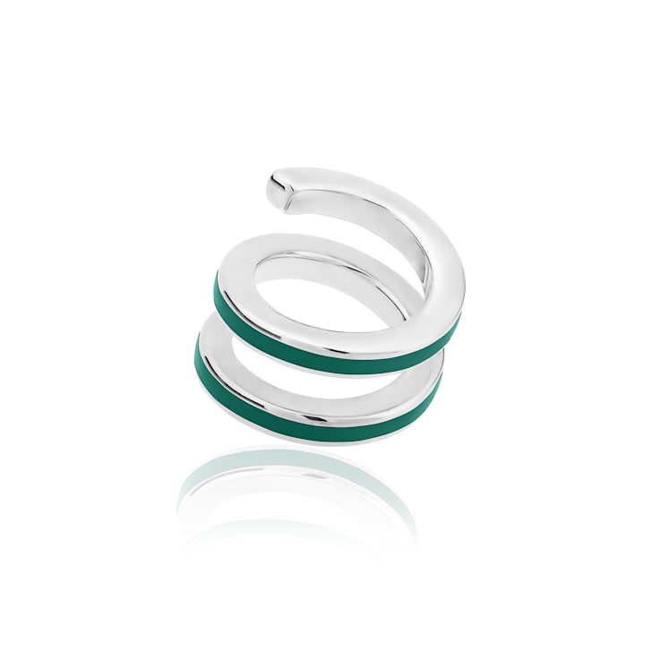 TANE Monarca Sterling Silver & Green Nanoceramic Ring