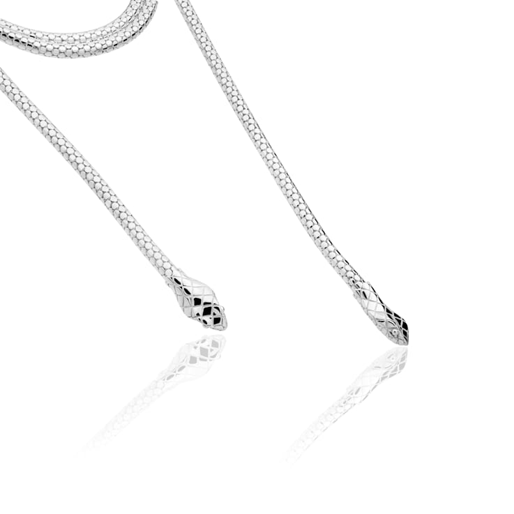 TANE Sterling Silver Adjustable Snake Necklace 47.2 Inches
