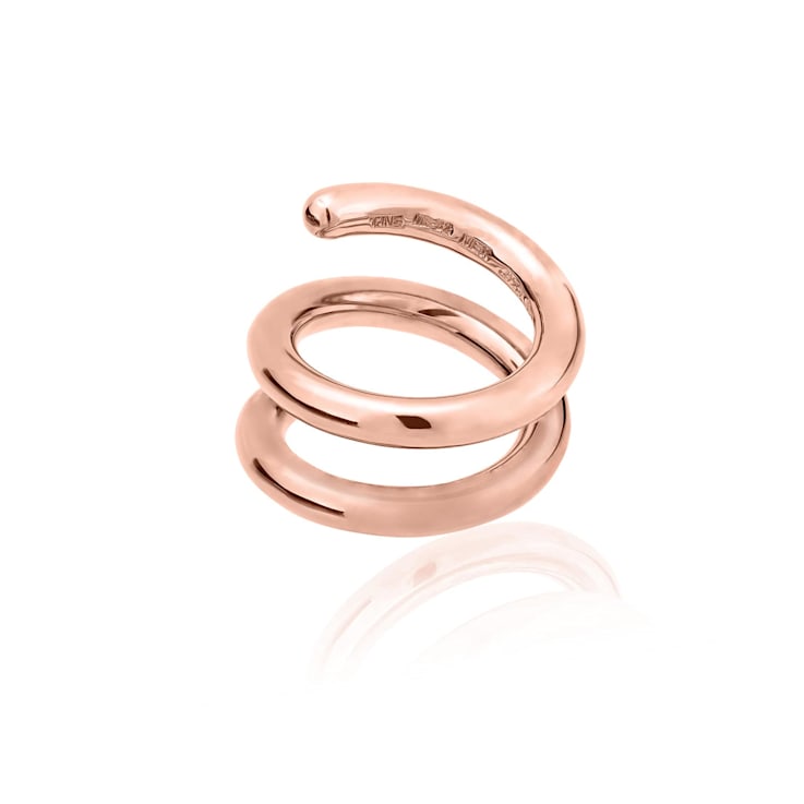 TANE Monarca Round Sterling Silver & 18 Karat Rose Gold Vermeil Ring
