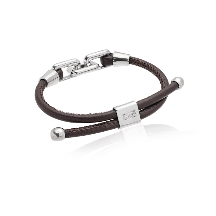 TANE Eletra Sterling Silver & Leather Bracelet