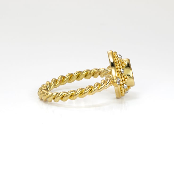 Chiara Collection Ring in 22kt, 18kt & Platinum set with Spinel and Diamonds