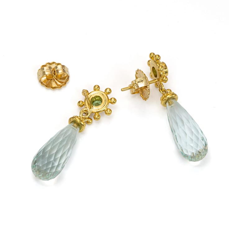 Classic Collection Earrings in 22kt & 18kt gold with Green Beryls
and Tourmalines