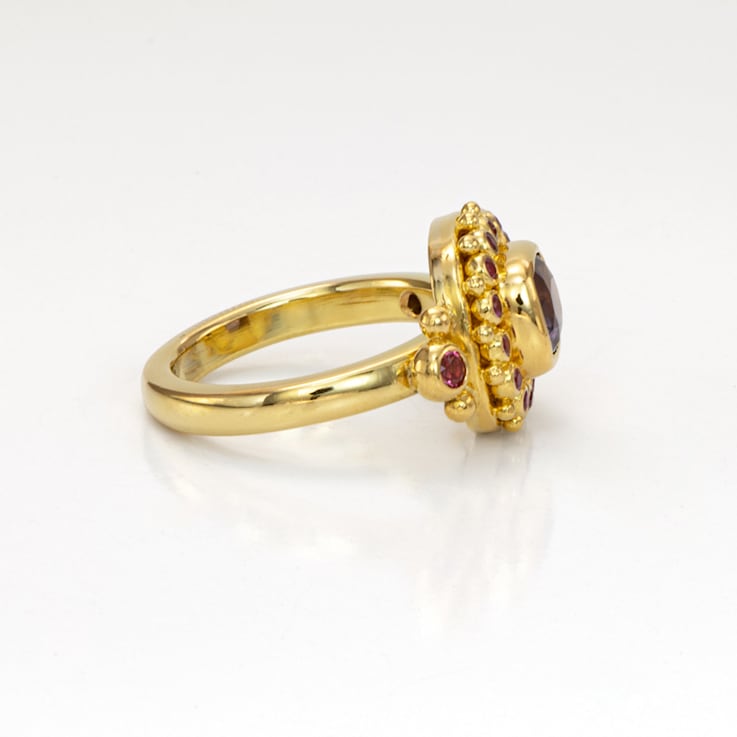 Classic Collection Ring in 22kt & 18kt gold set with Purple Spinel,
Sapphires and Pink Spinels