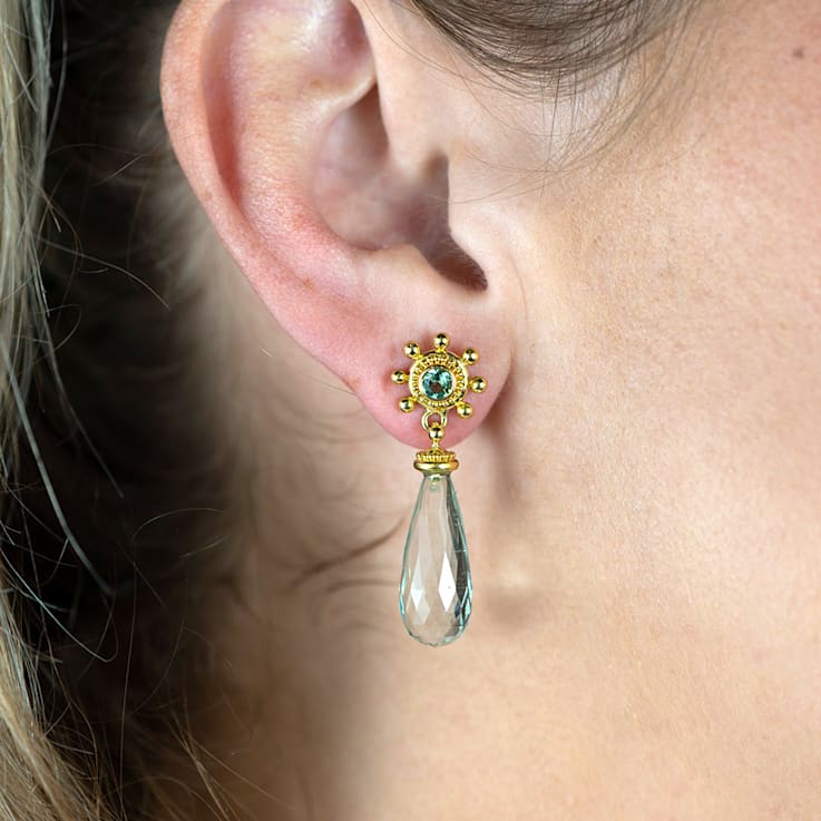 Classic Collection Earrings in 22kt & 18kt gold with Green Beryls
and Tourmalines