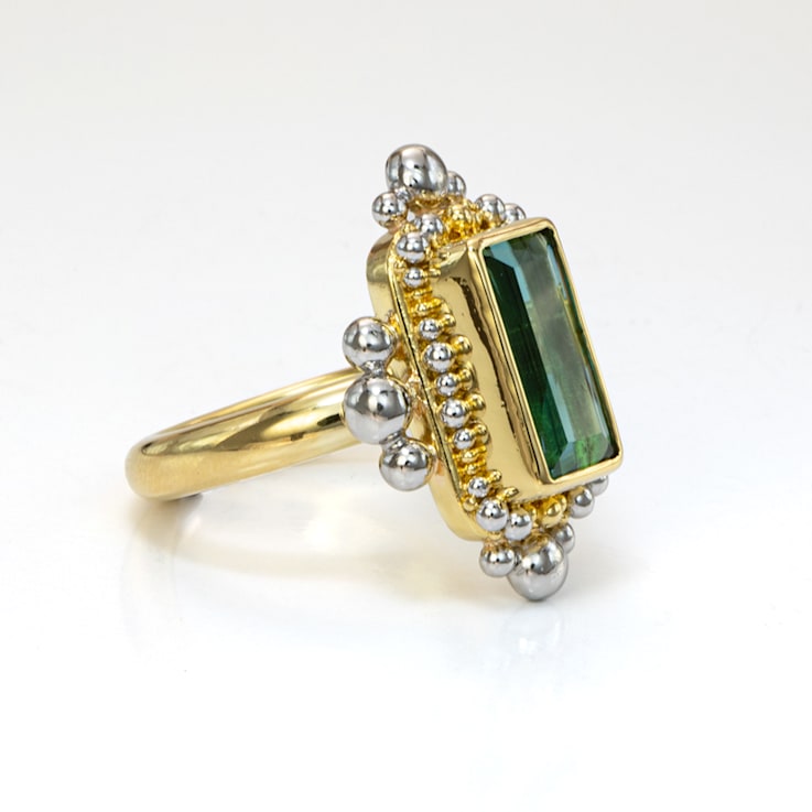 Chiara Collection Ring in 22kt, Platinum & 18kt set with Indicolite Tourmaline