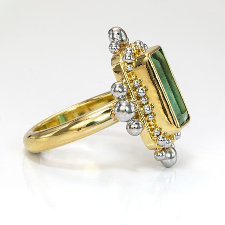Chiara Collection Ring in 22kt, Platinum & 18kt set with Indicolite Tourmaline