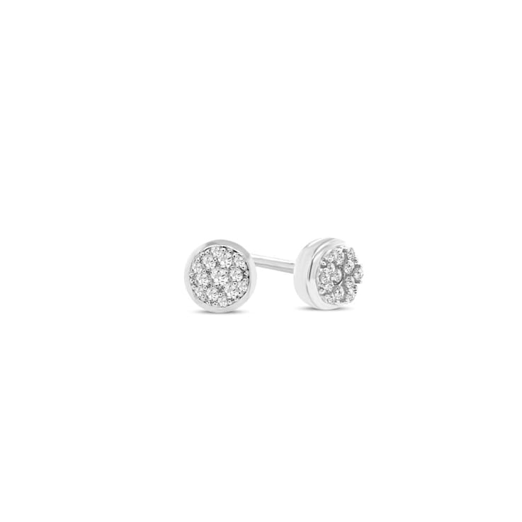 1/6 Carat Diamond Cluster Earrings in 10K White Gold