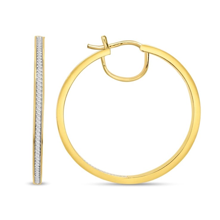 1/3 Carat Diamond Inside-Out Hoop Earrings in Yellow Gold-Plated
Sterling Silver (40 MM)