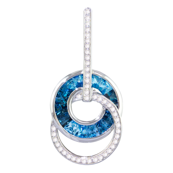 BELLARRI 14kt White Gold Blue Topaz Gemstone Enhancer from the Malibu Collection