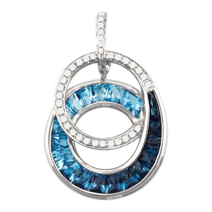 BELLARRI 14kt White Gold Swiss Blue and London Blue Topaz Enhancer from
The Cove Collection.