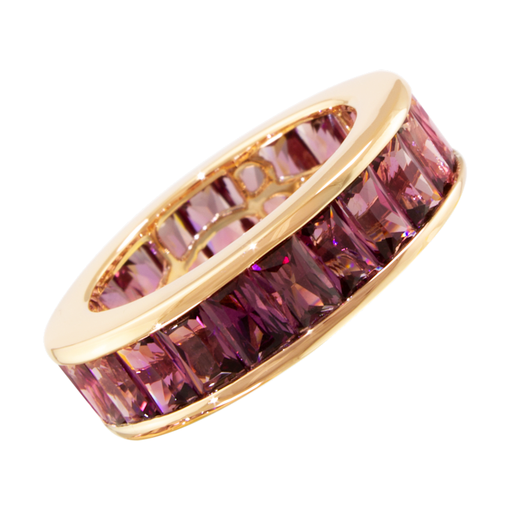 BELLARRI 14kt Rose Gold Rhodolite Ring from the Eternal Love Collection