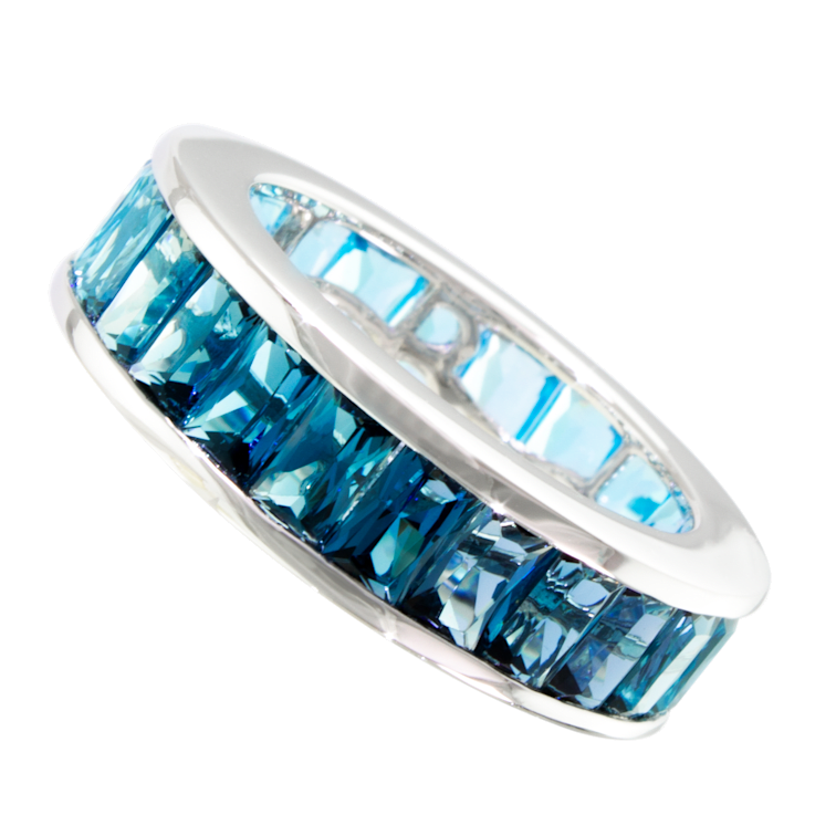 BELLARRI 14kt White Gold Blue Topaz Ring from the Eternal Love Collection