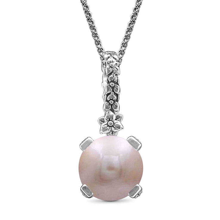 Stephen Dweck Sterling Silver 14mm Round Golden Pearl Pendant