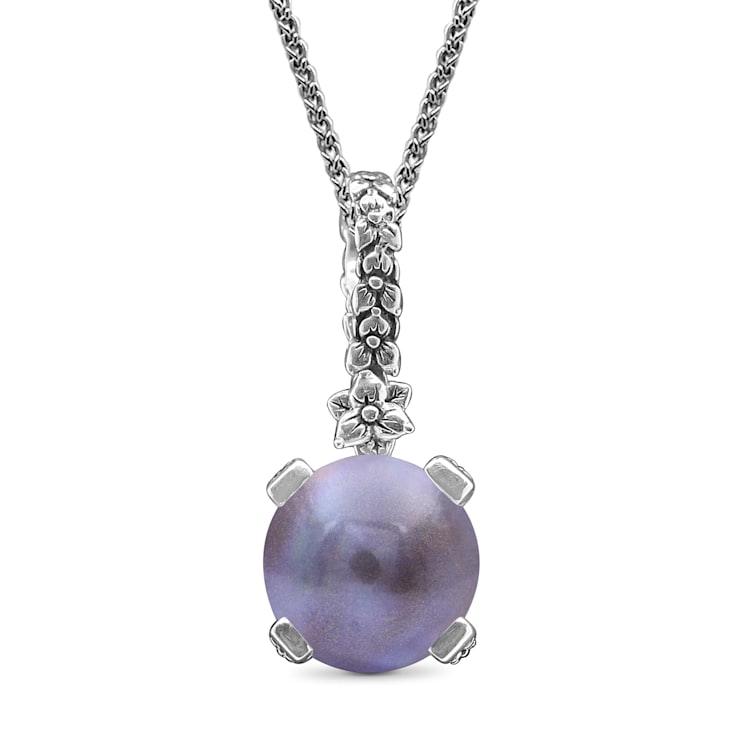 Stephen Dweck Sterling Silver 14mm Round Silver Pearl Pendant