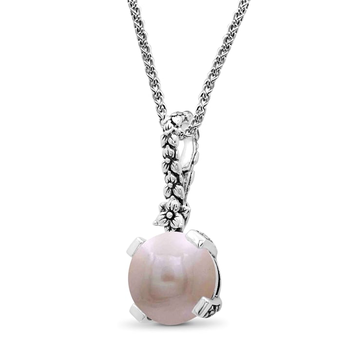 Stephen Dweck Sterling Silver 14mm Round Golden Pearl Pendant