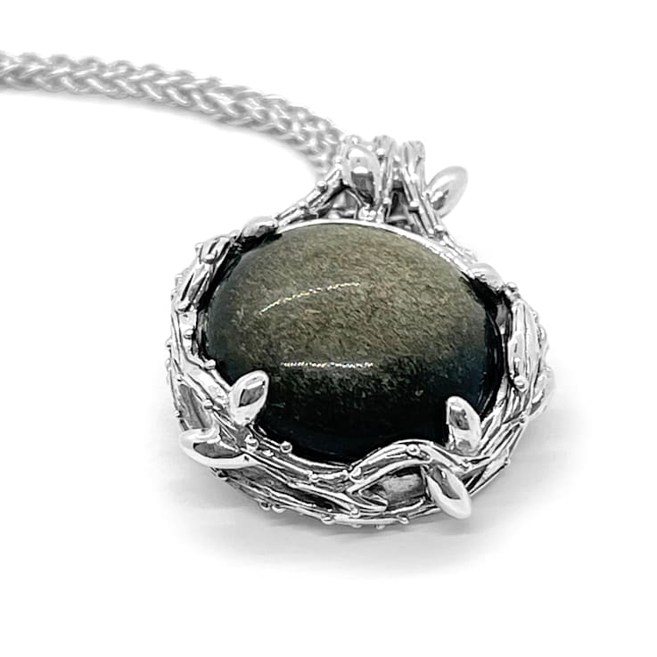 Stephen Dweck Black Coral Solitaire & Signature Engraved Sterling
Silver Pendant