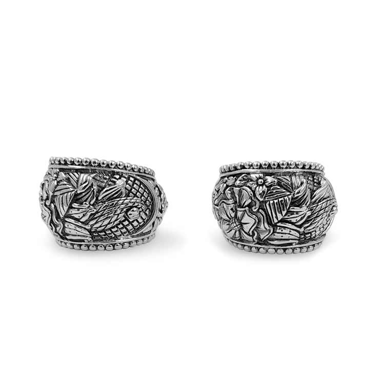 Stephen Dweck Engraved Kyoto Sterling Silver Earrings