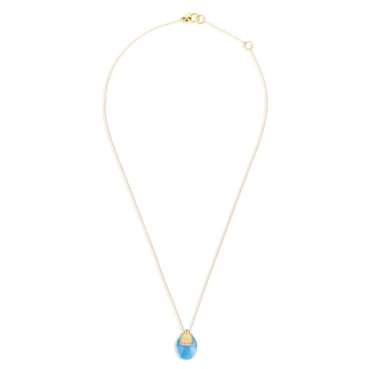 "Azure" 18kt Gold, diamonds and Aquamarine pendant
