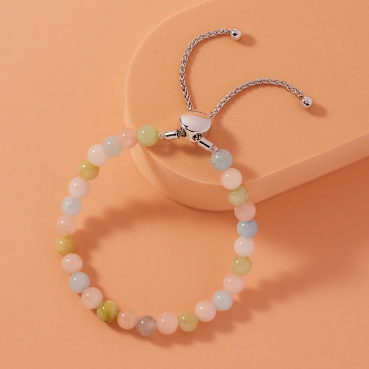 SILVER G MIXED BEADS BOLO BRACELET