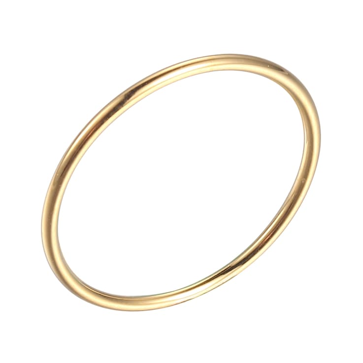 18K Yellow Gold Plated Sterling Silver High Polished Thin Stackable Ring
Wedding Band, Size 7