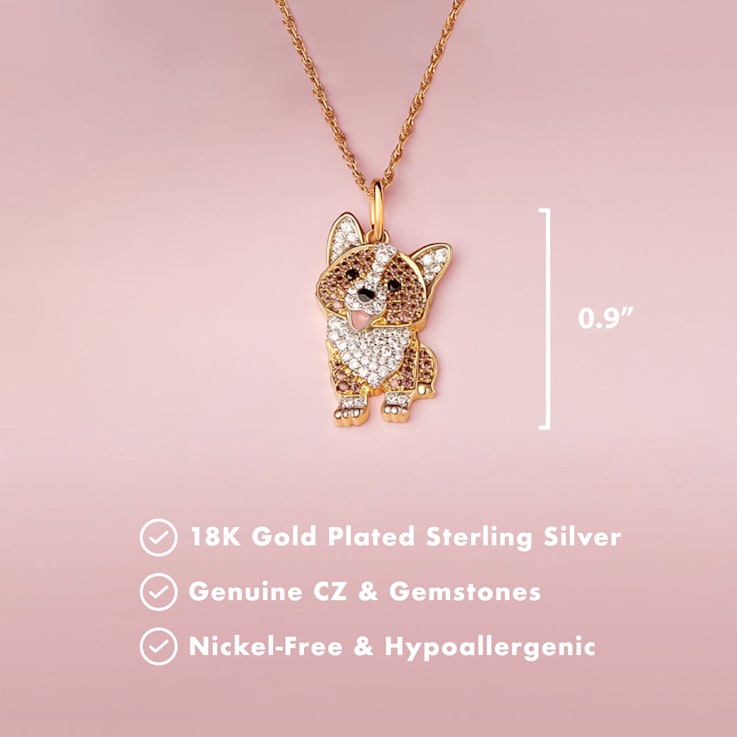 Gold corgi necklace discount